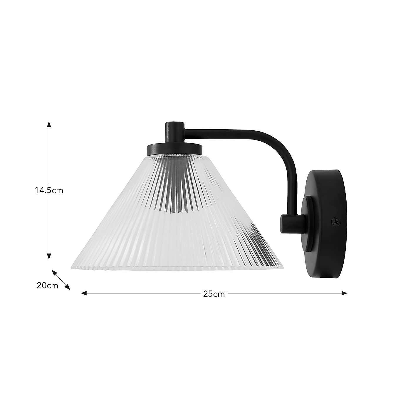 Ezra Ribbed Glass Wall Light