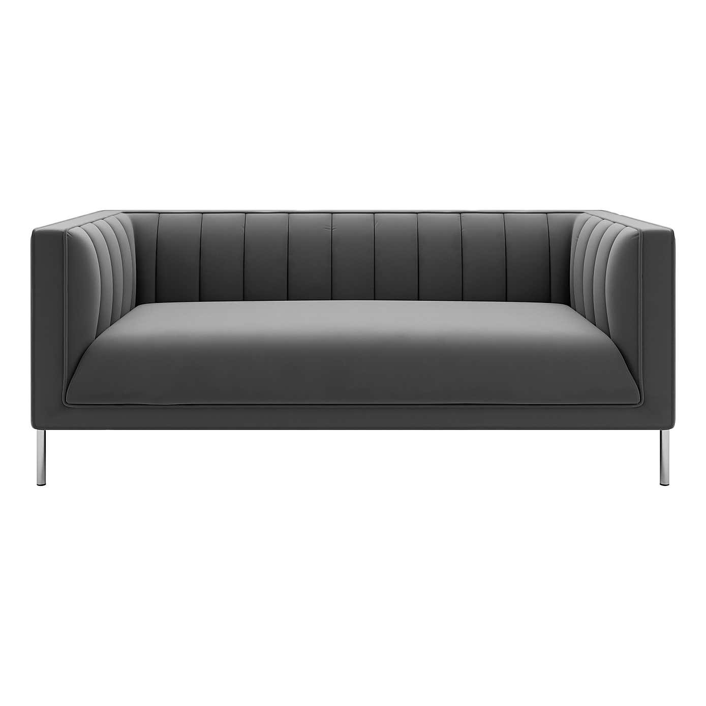 Bellamy Velvet 2 Seater Sofa - Grey
