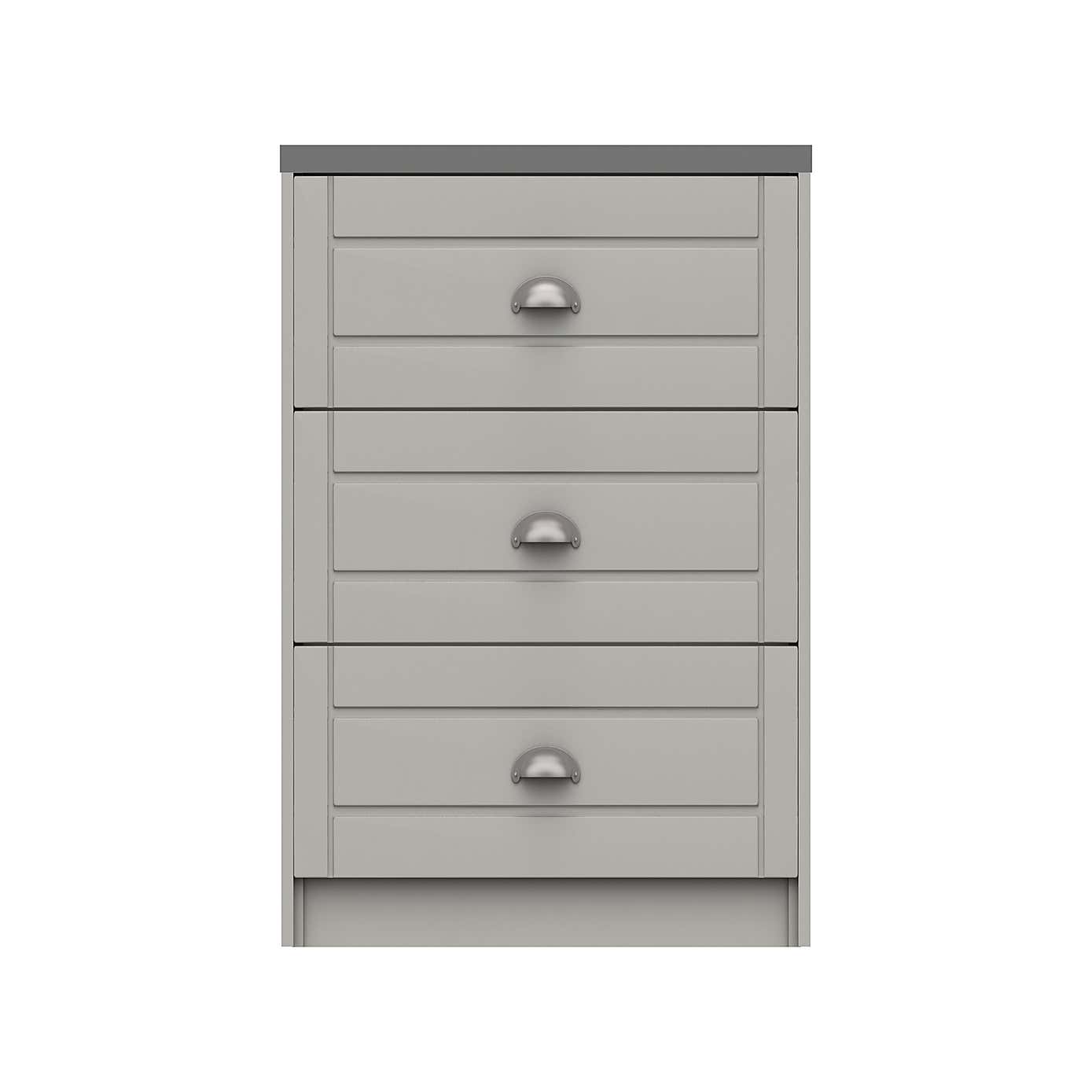 Darwin White and Oak Effect 3 Drawer Chest