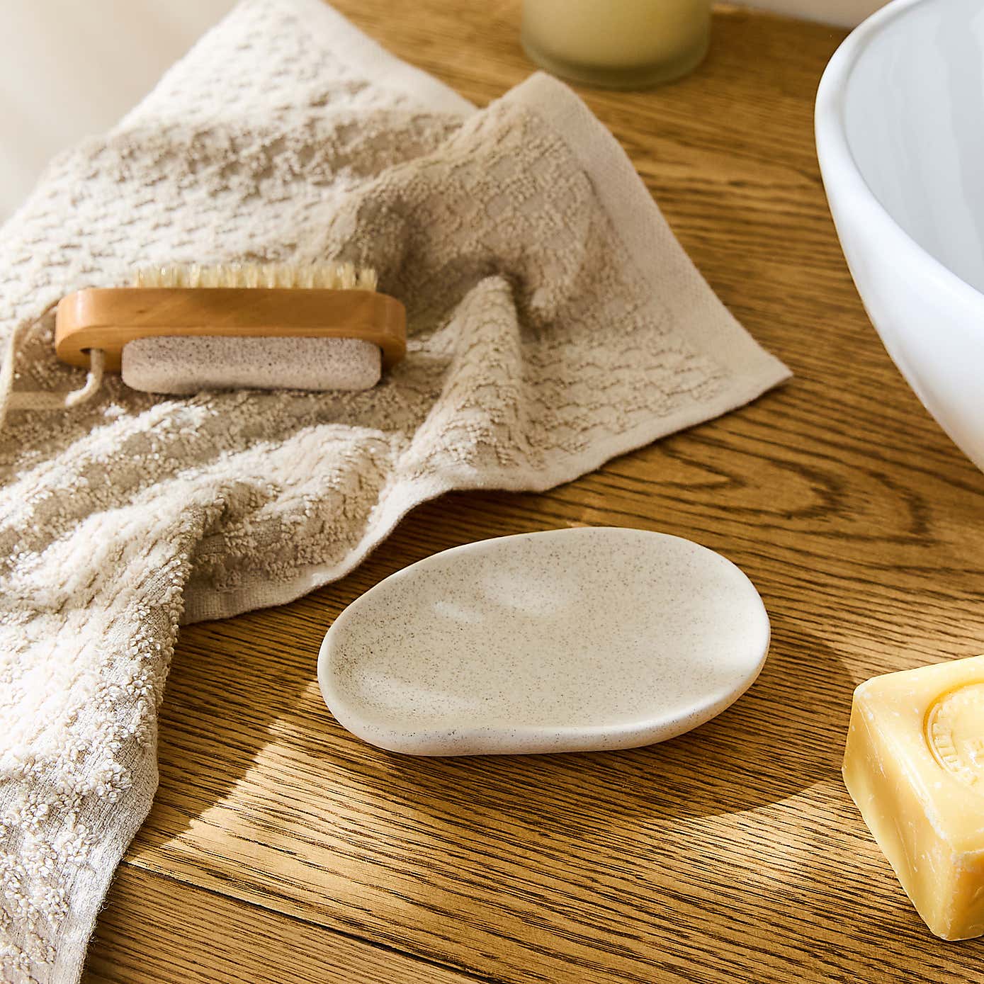 Cream Ceramic Soap Dish