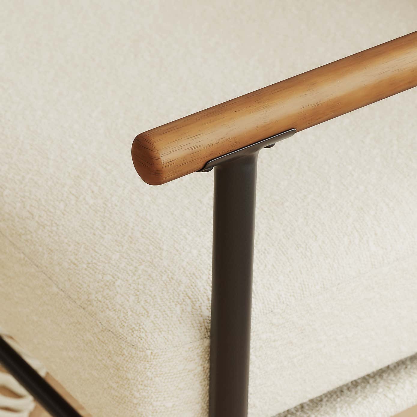 Arbour Industrial Boucle Metal Arm Accent Chair