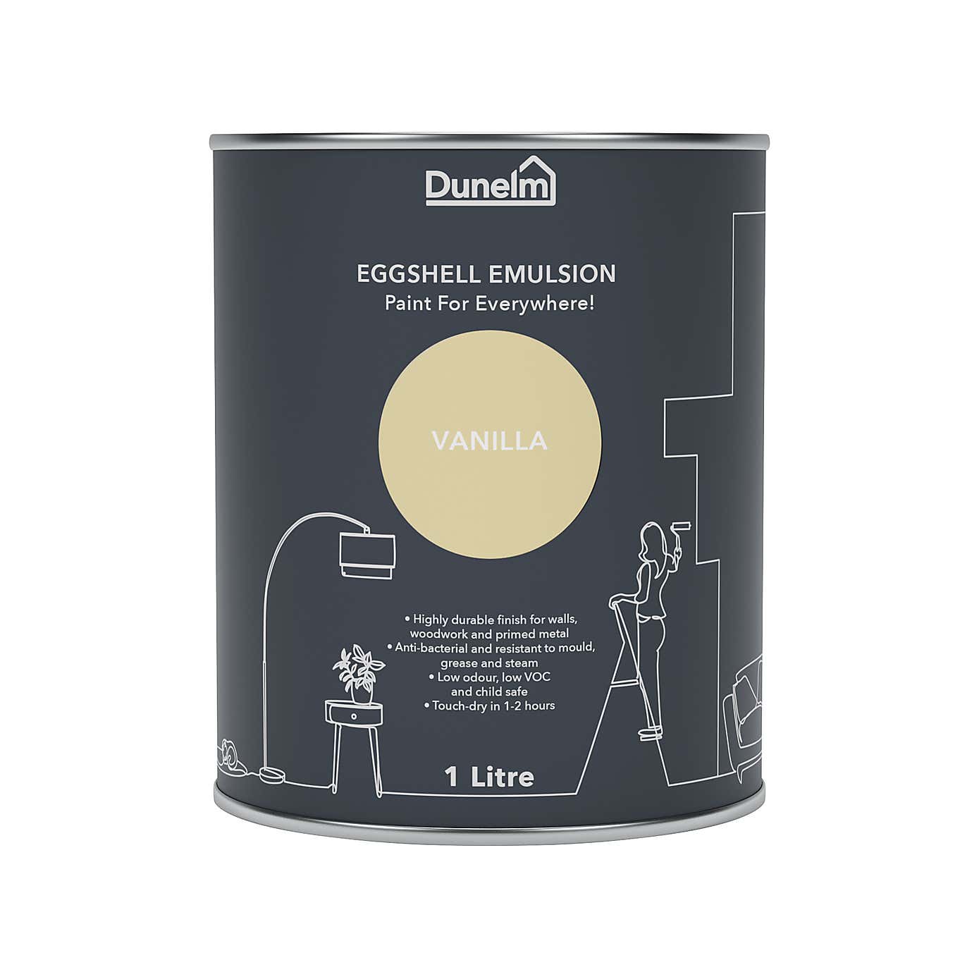 Dunelm Vanilla Eggshell Emulsion Paint