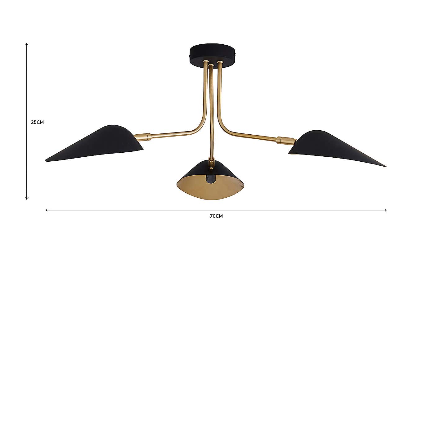 Savona 3 Light Ceiling Fitting Black