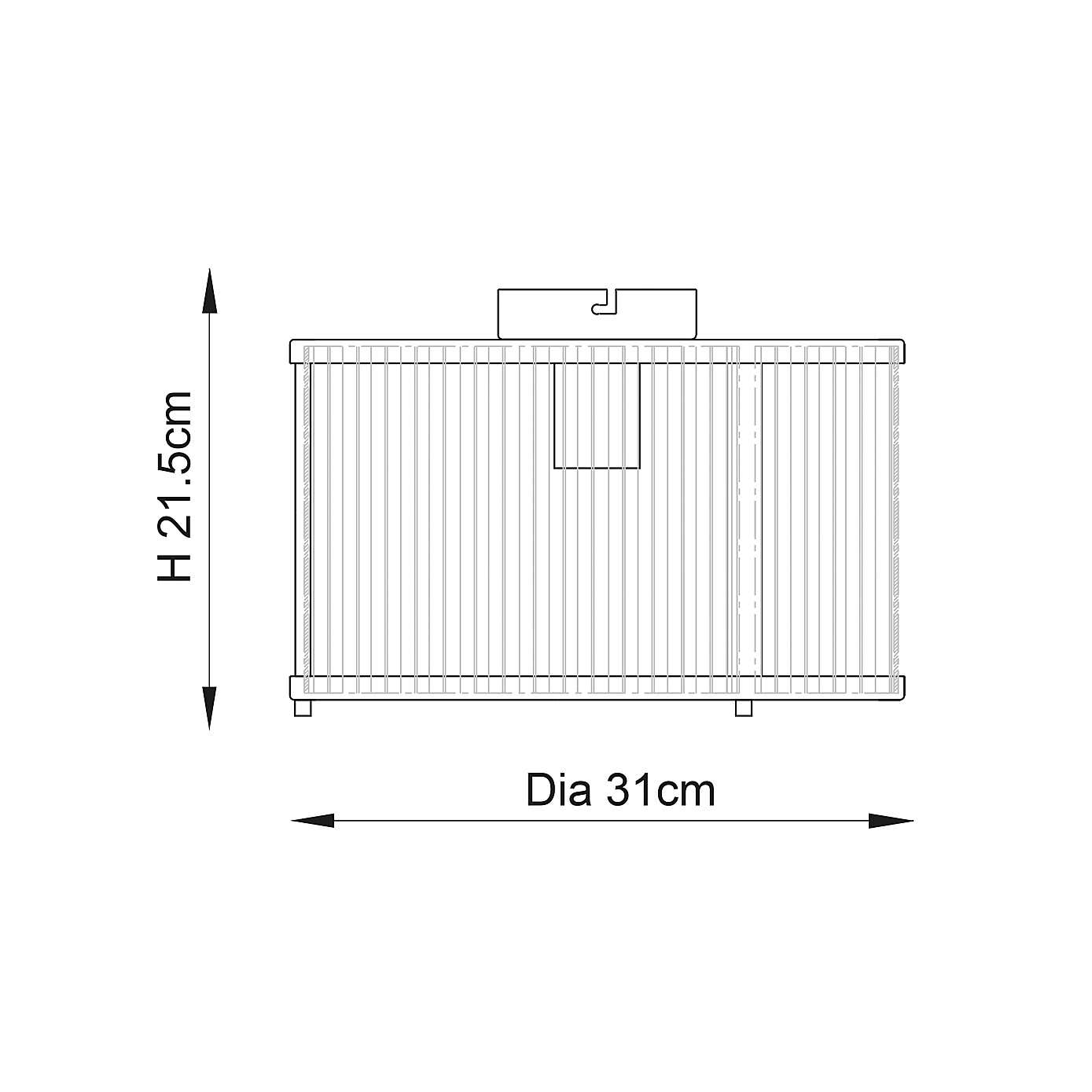 Vogue Hadley Ribbed Flush Ceiling Light