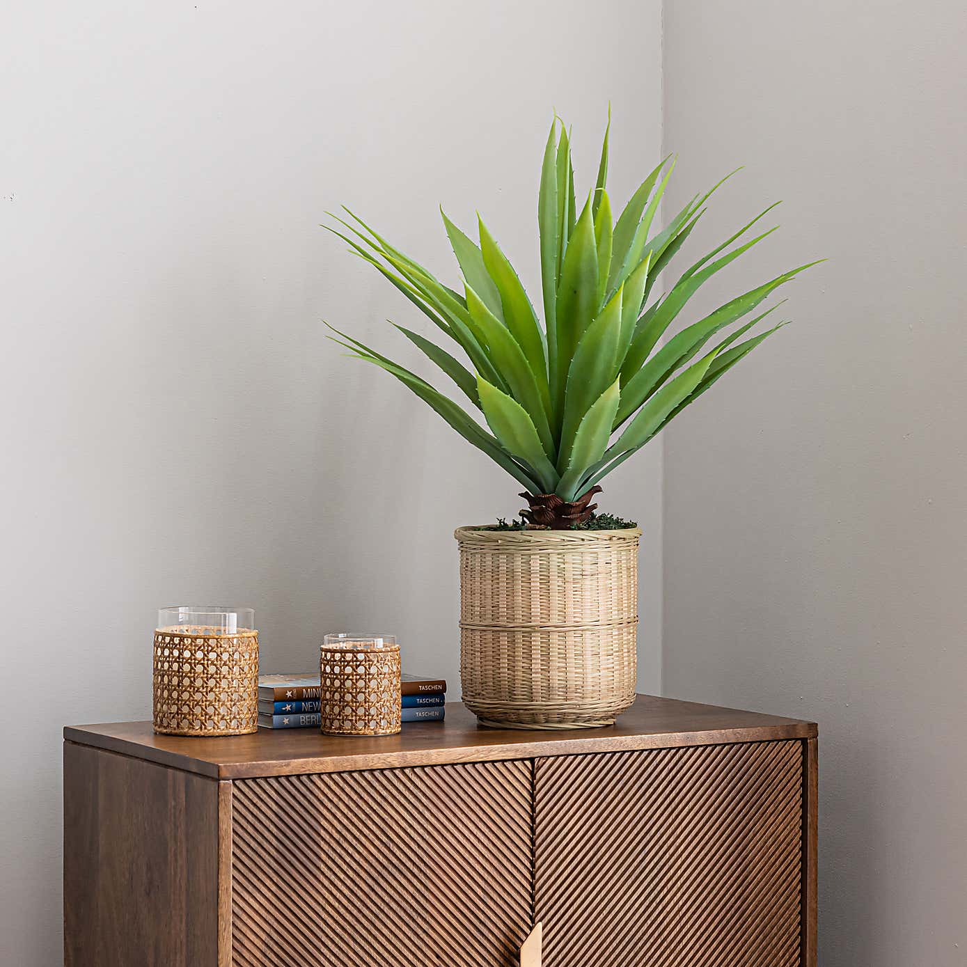 Artificial Dracaena in Bamboo Plant Pot