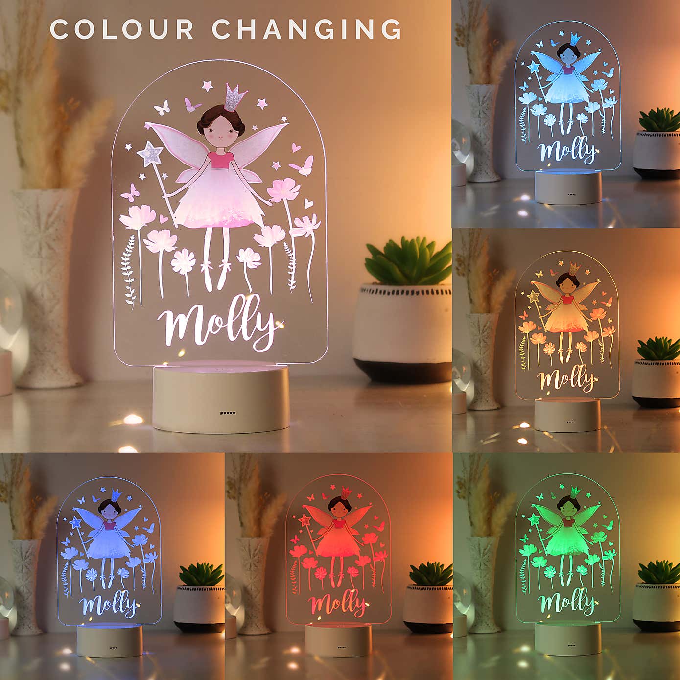 Personalised Fairy  Colour Changing Night LED Light