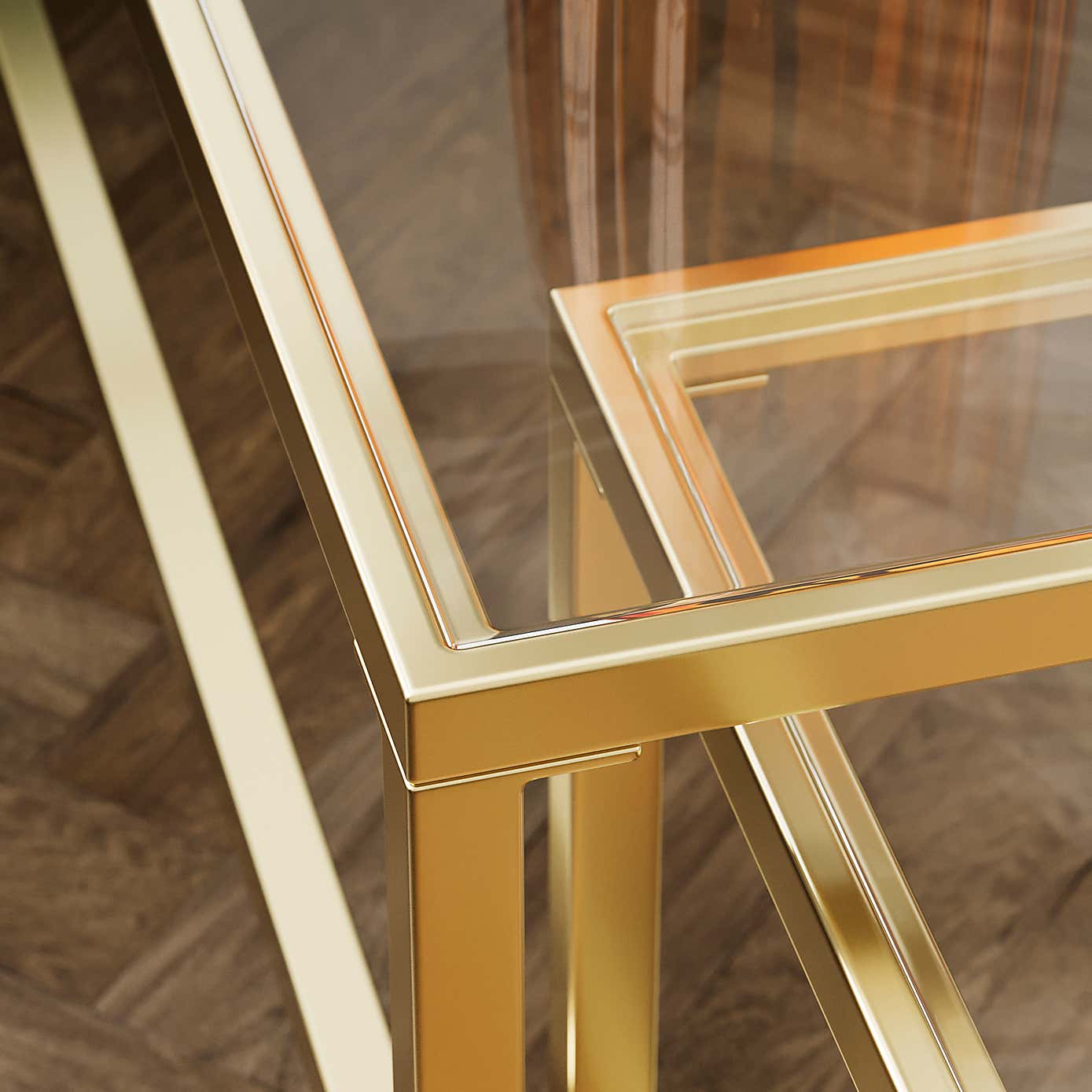 Sofia Glass Nest of Square Coffee Tables