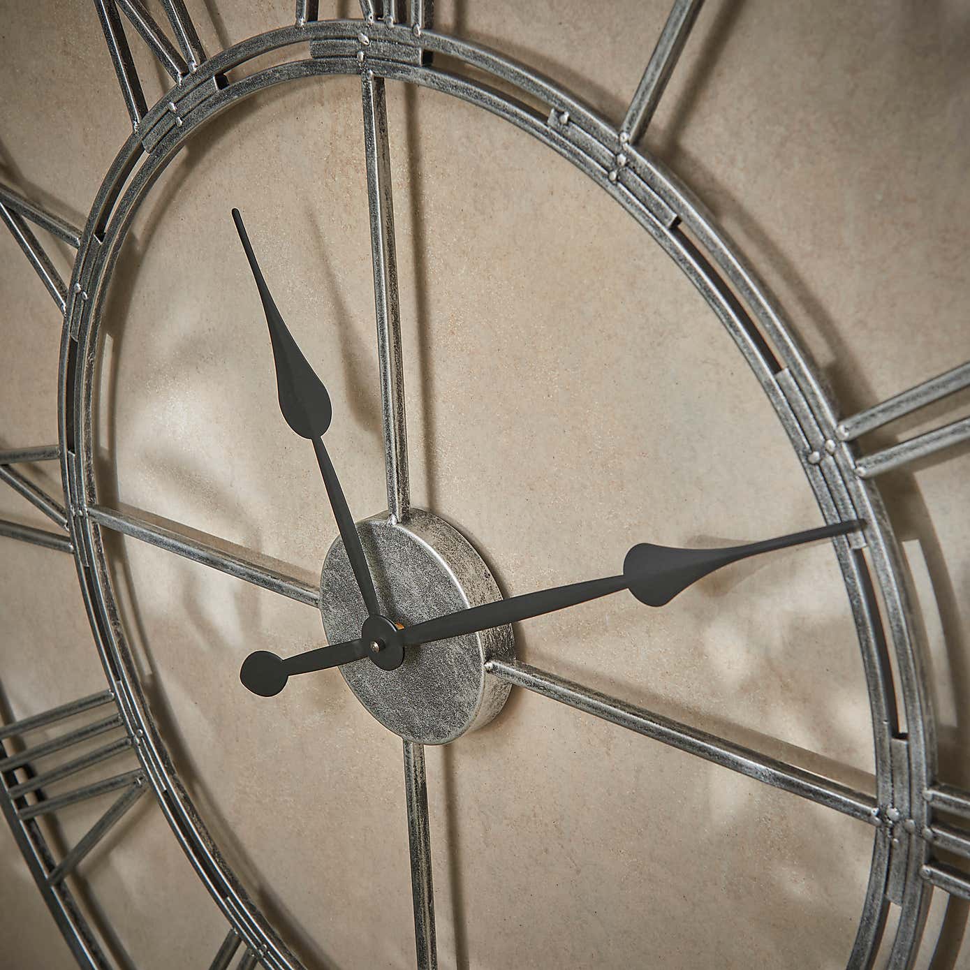 Indoor Outdoor Skeleton Clock 100cm Chrome