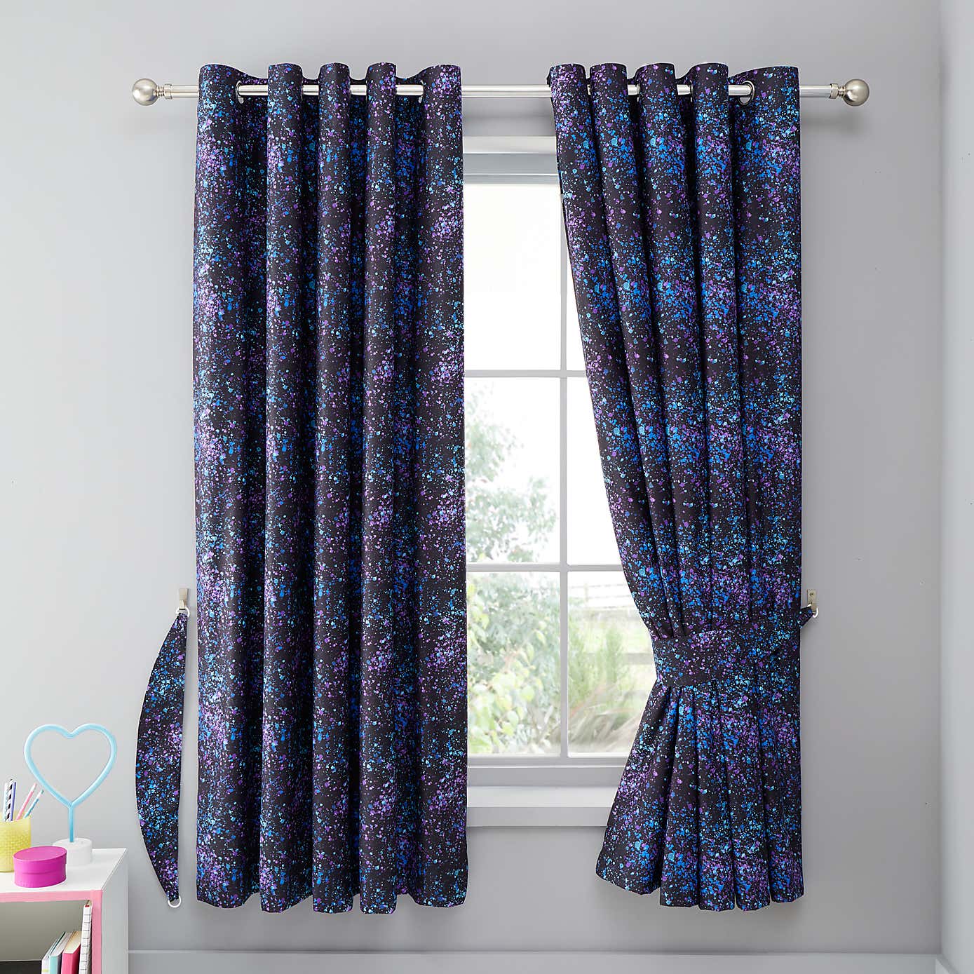 Football Graphic Girls Eyelet Curtains