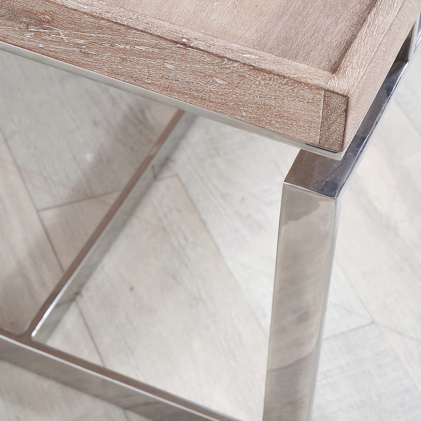 Evelyn Natural Antique Side Table, Mango Wood