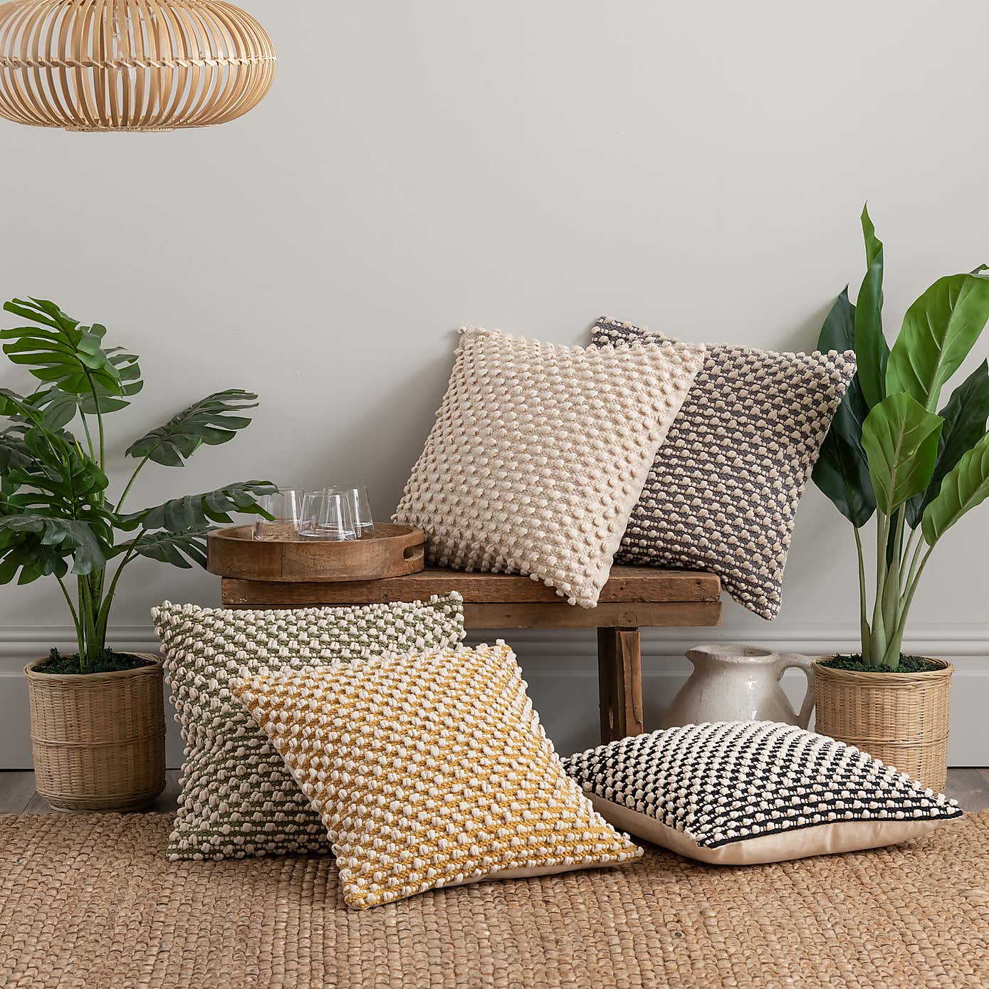 Jersey Bobble Square Cushion