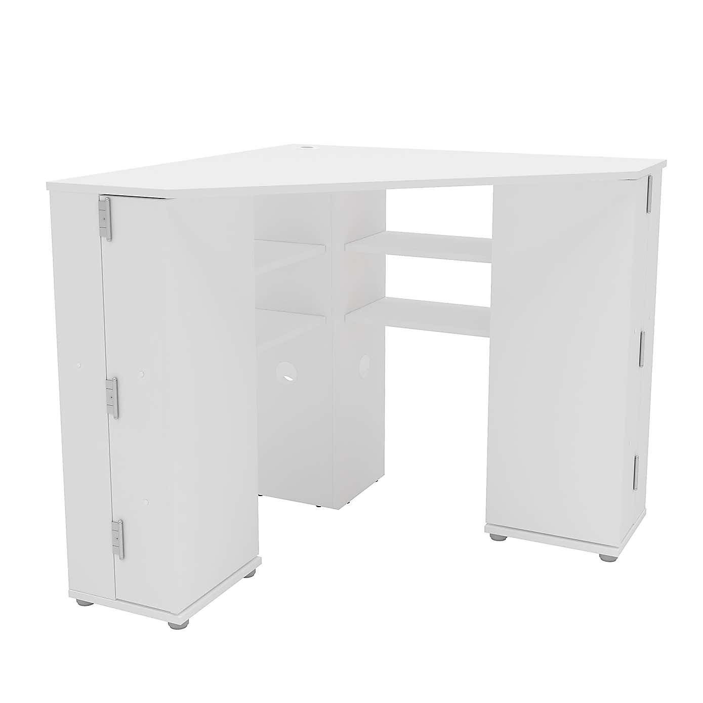 Elena Corner Dressing Table, White