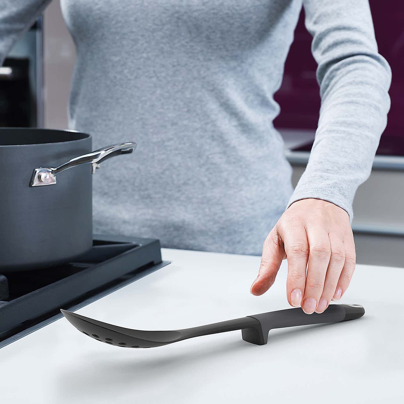 Joseph Joseph Elevate Grey 6 Piece Utensil Set and Carousel