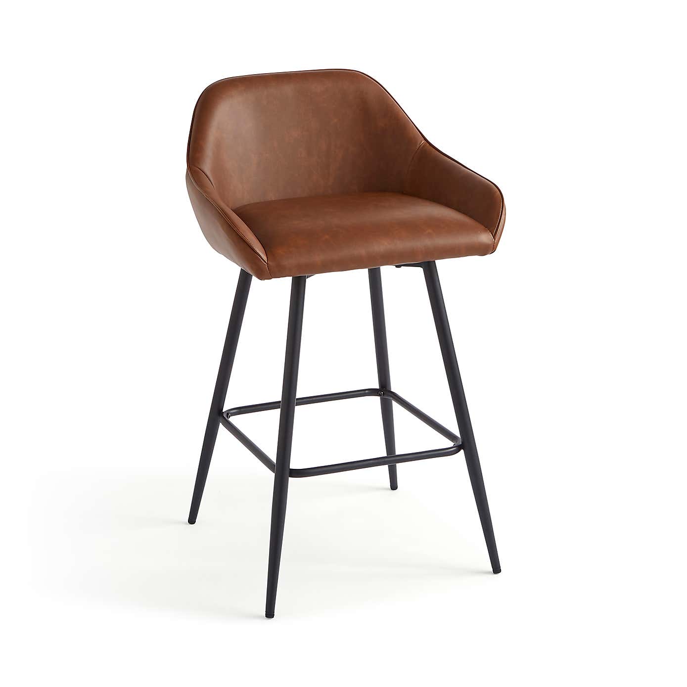 Radleigh Bar Stool, Faux Leather Tan
