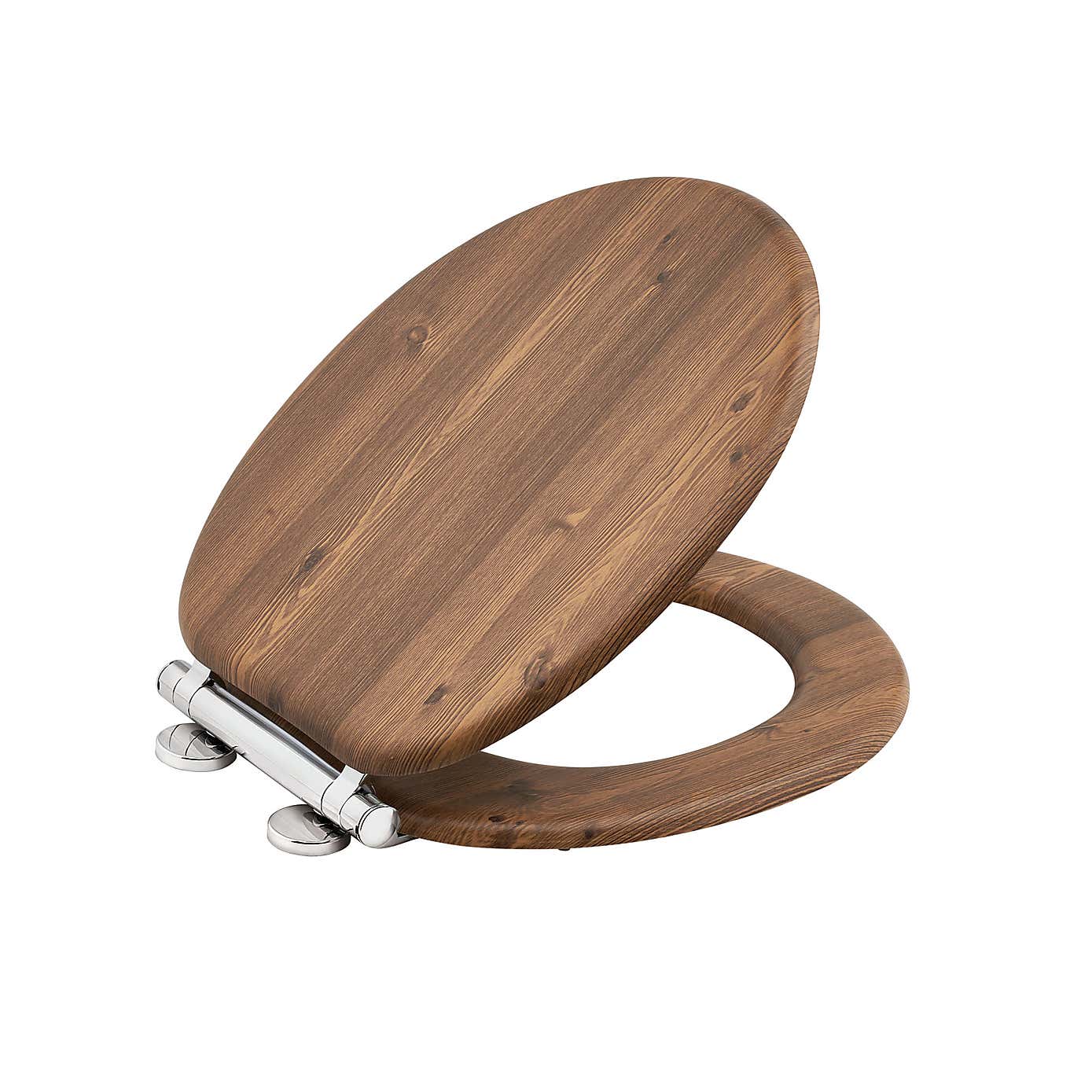 Teak Effect Toilet Seat