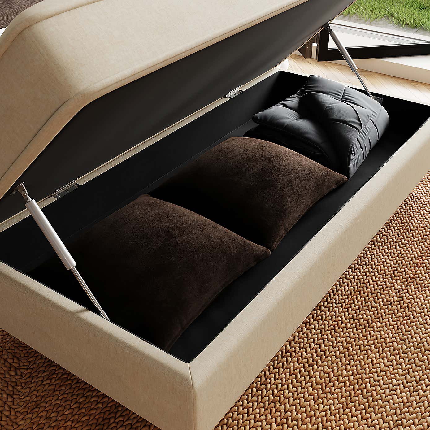 Beatrice Luna Long Footstool with Storage