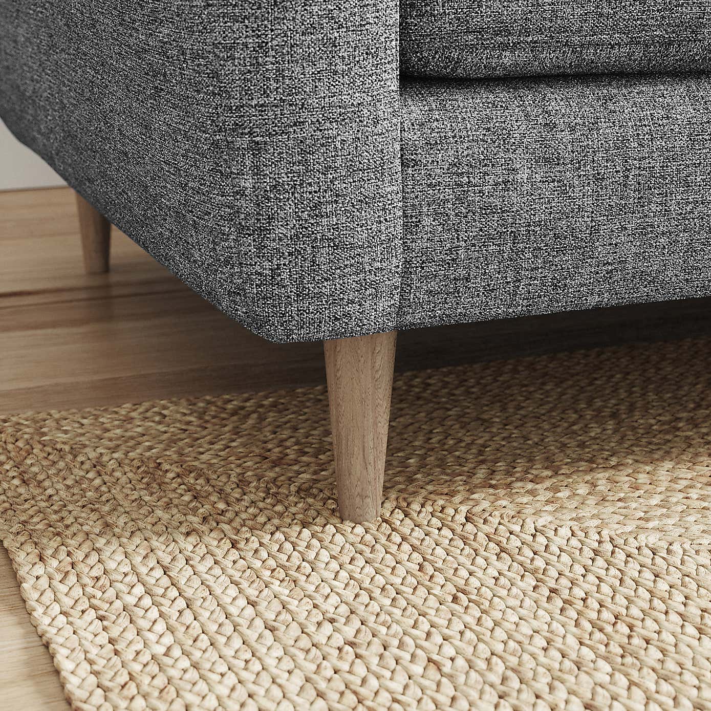 Sven Tonal Weave Large Corner Chaise Sofa