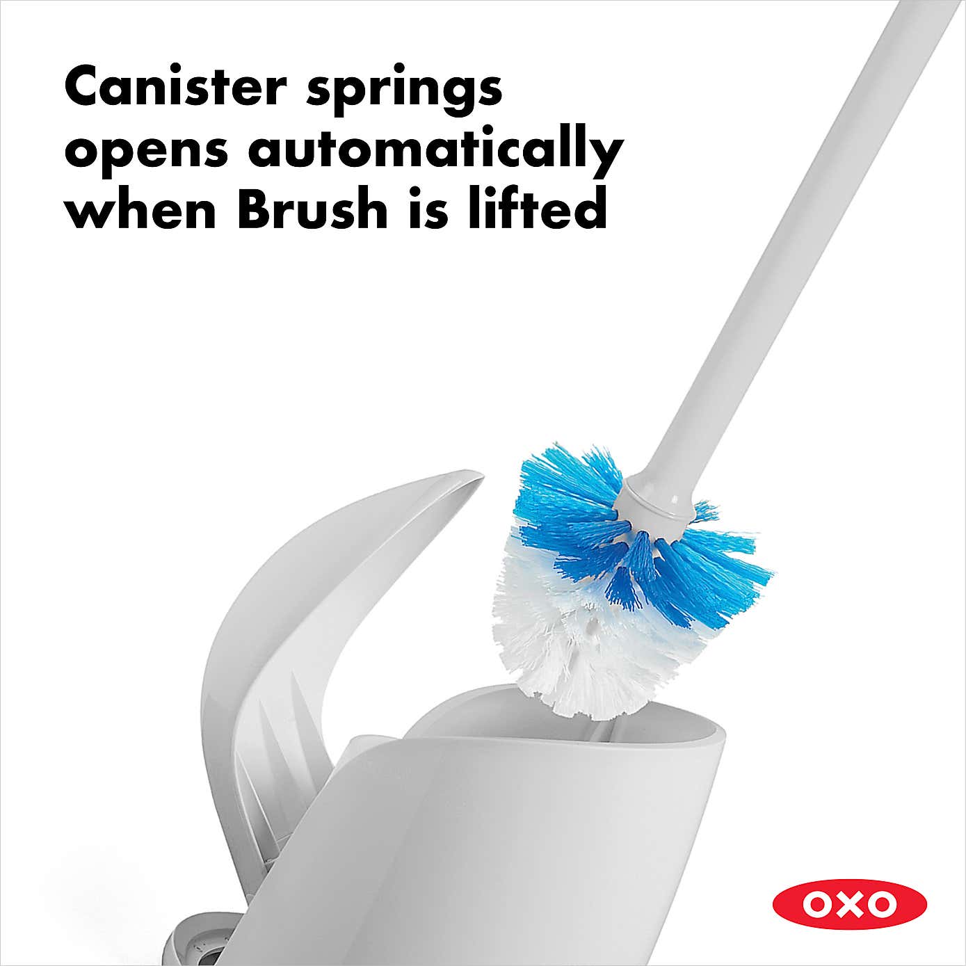 OXO Compact Grey Toilet Brush Canister
