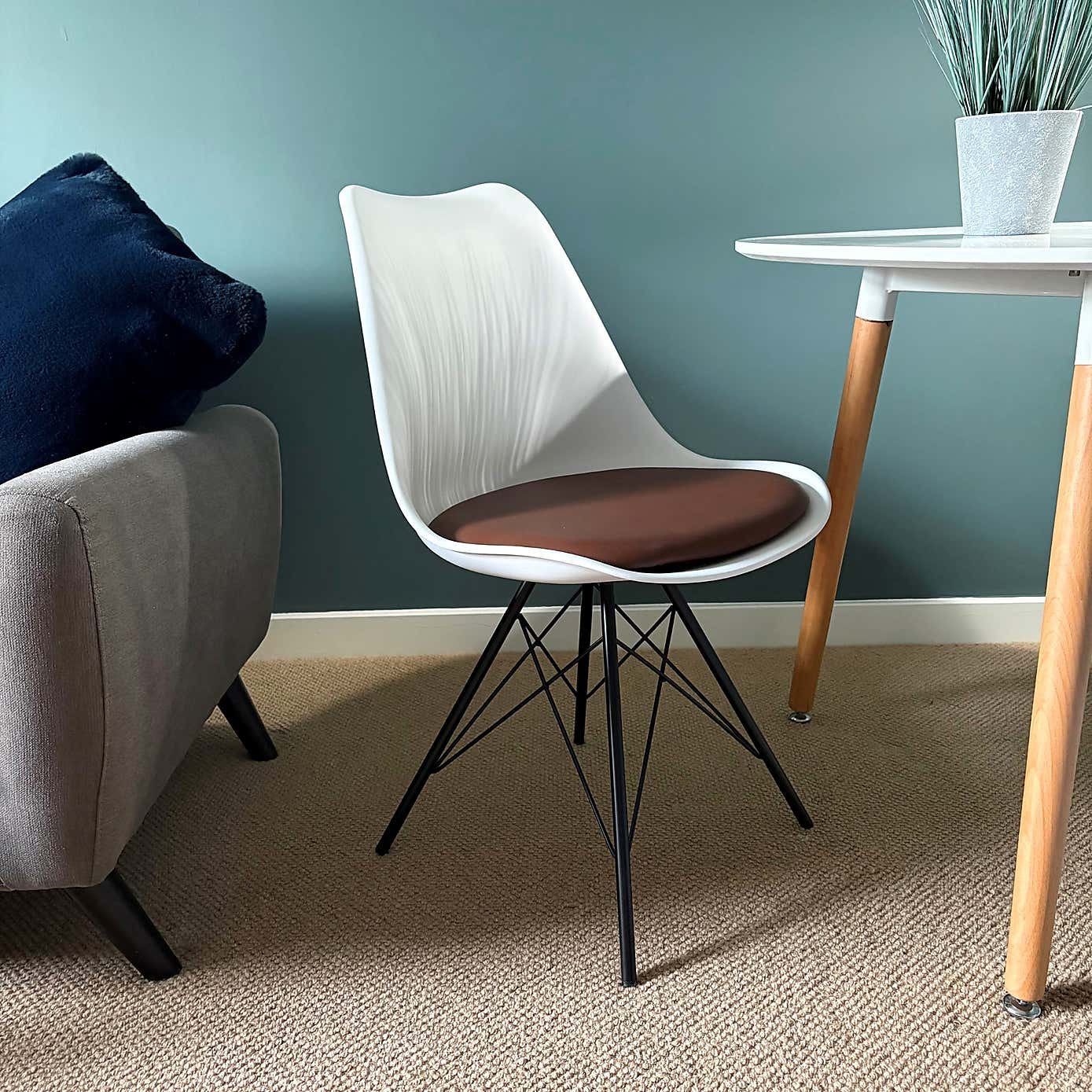 Fusion Living Soho White Plastic Dining Chair