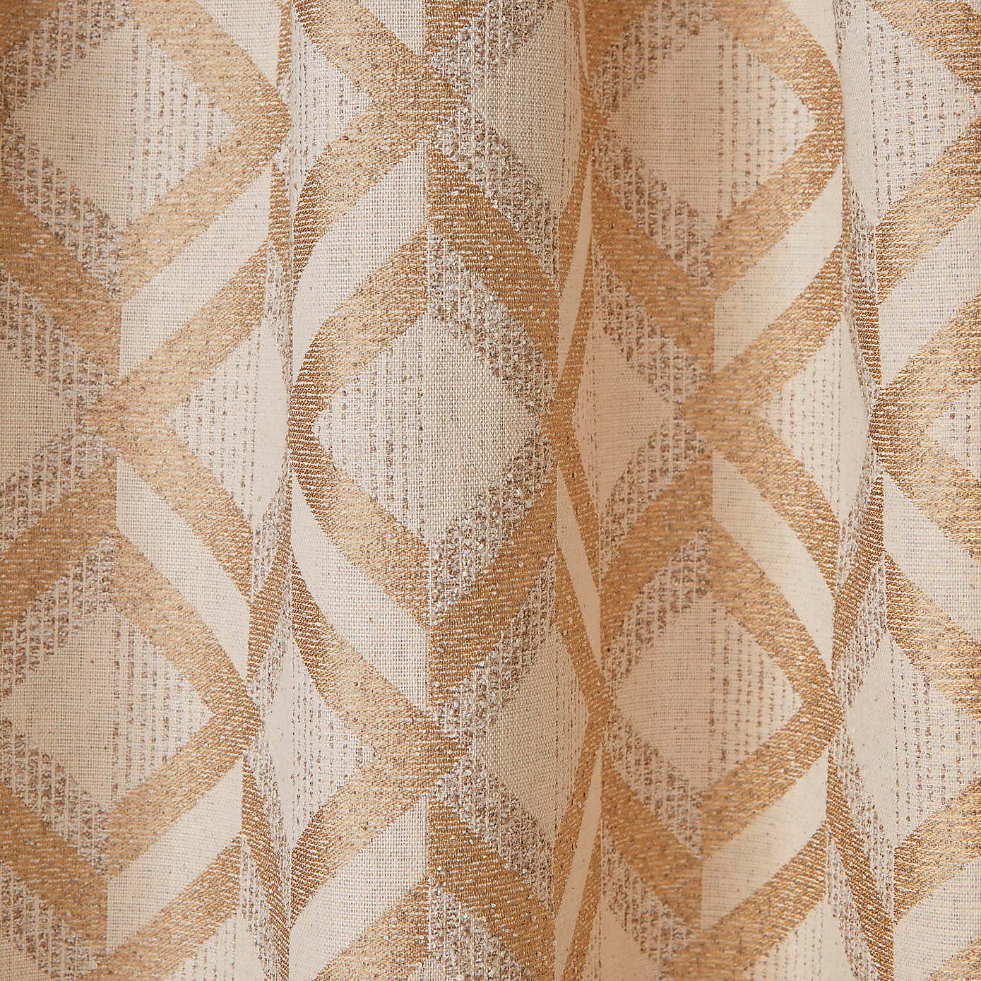 Luxe Jacquard Geo Pencil Pleat Curtains