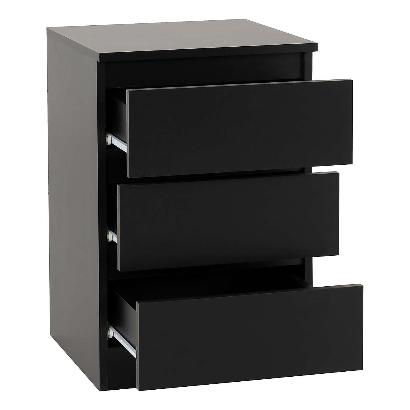 Set of 2 Malvern 3 Drawer Bedside Tables
