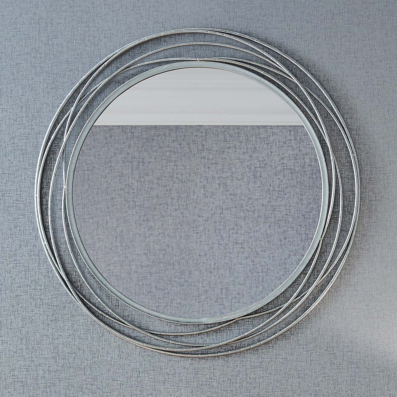 Metal Swirl Round Wall Mirror