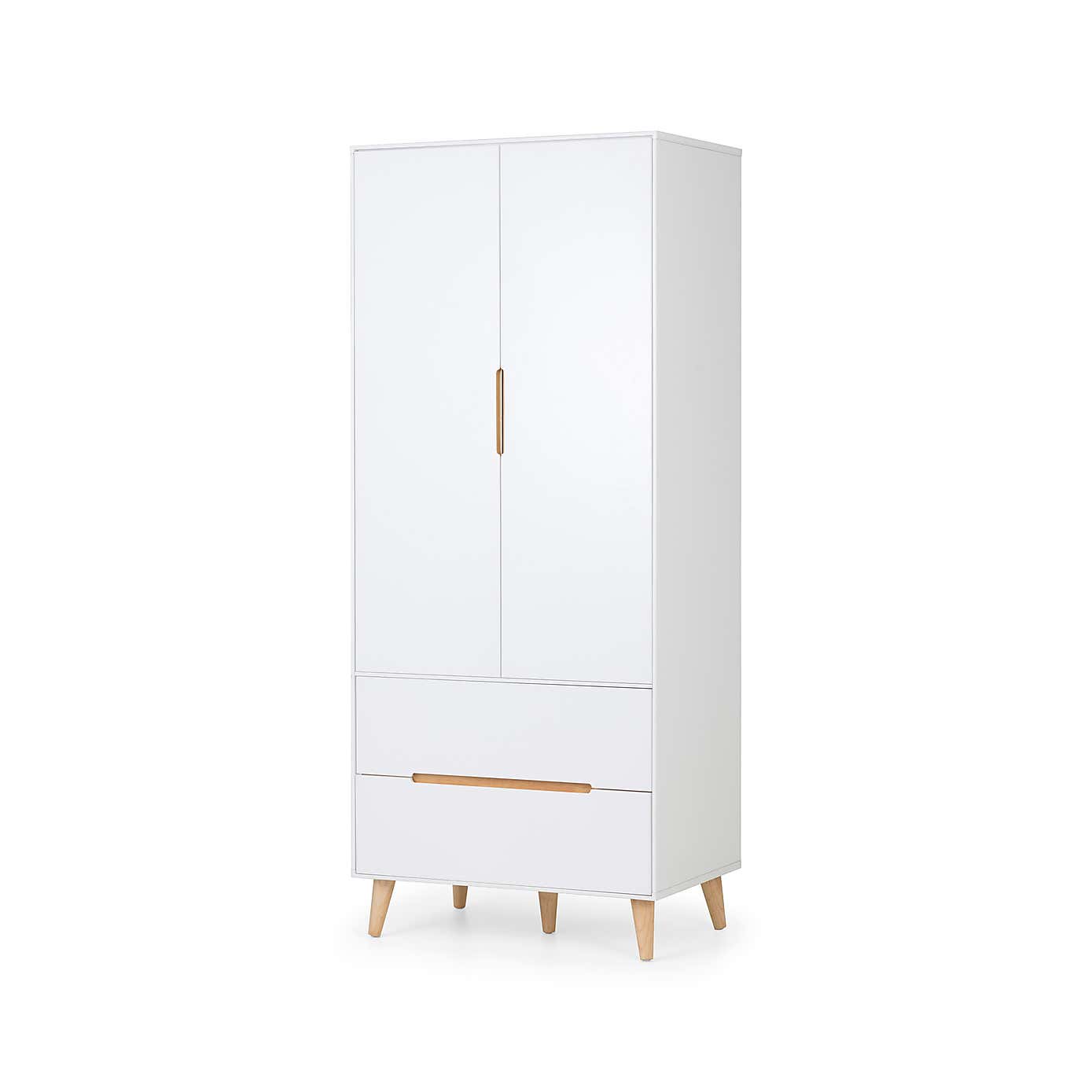 Alicia Double Wardrobe, White & Oak
