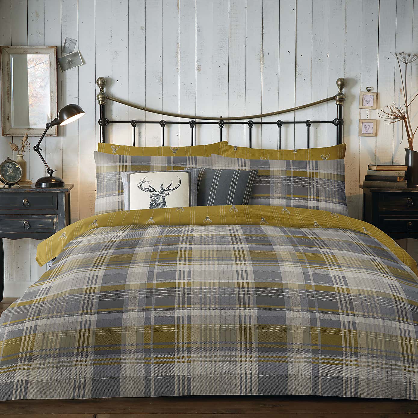 Dreams and Drapes Lodge Connolly Check Duvet Cover and Pillowcase Set