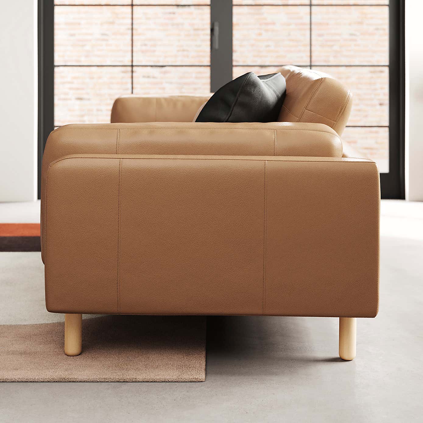 Newton Classic Leather 4 Seater Sofa