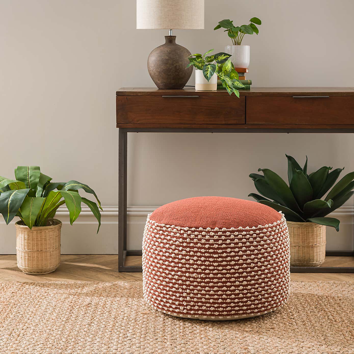 Jersey Bobble Round Pouffe