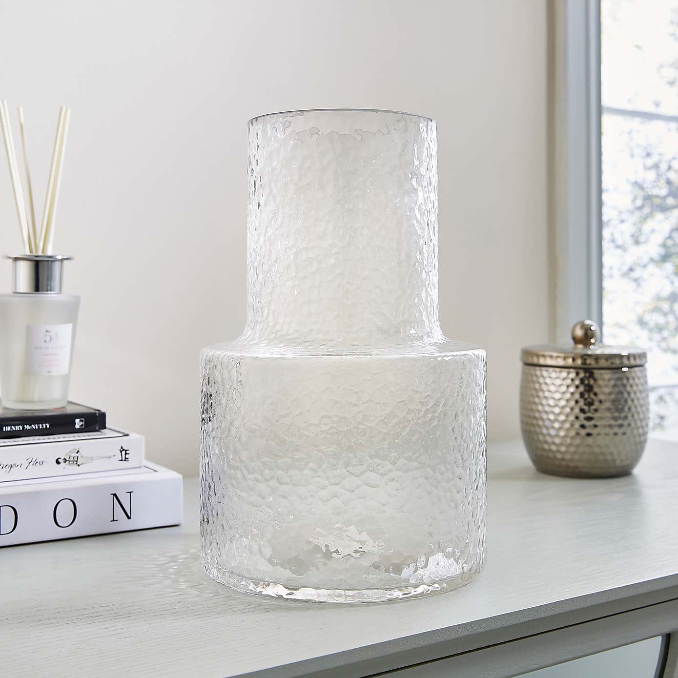 Glass Vase Bubble 25cm Clear