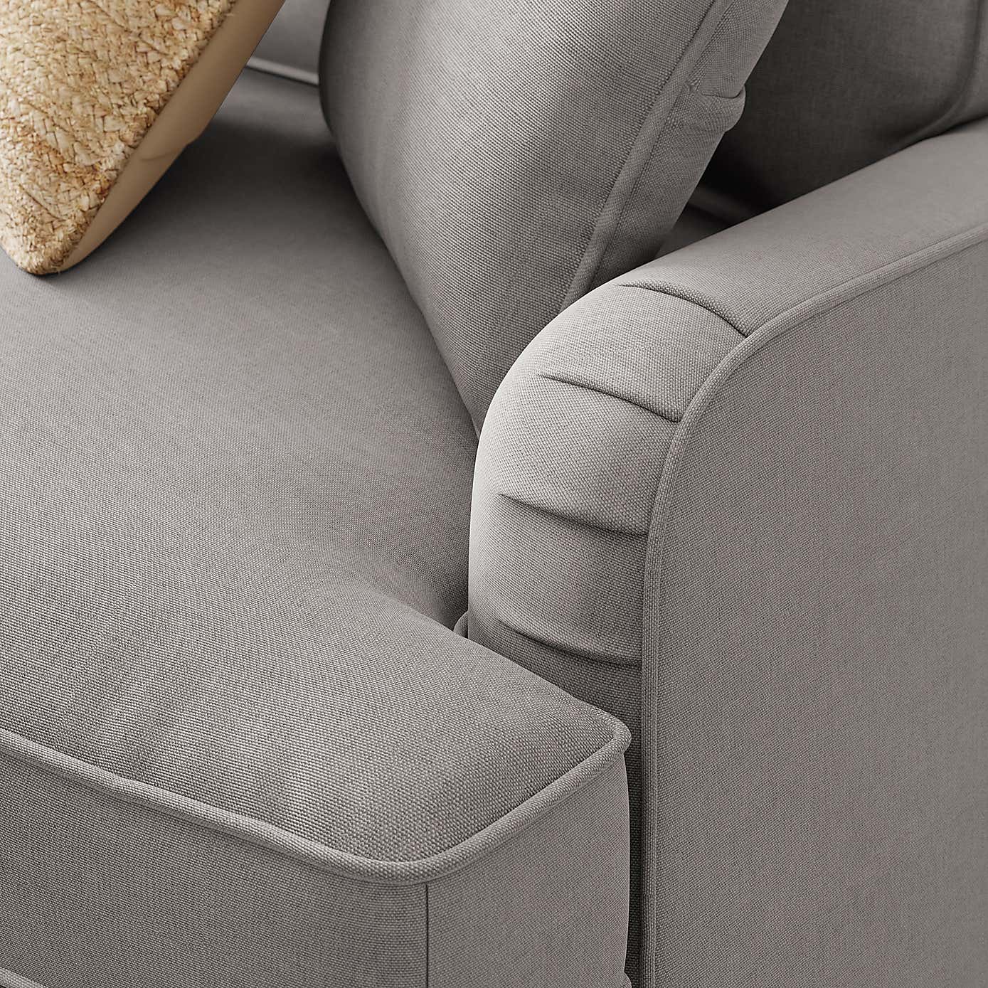 Beatrice Flatweave Grey 3 Seater Sofa