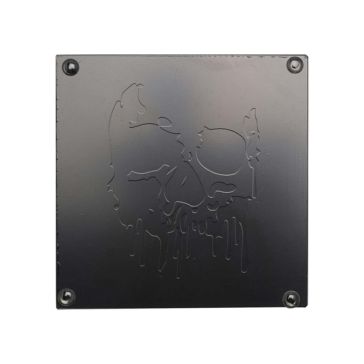 Gold and Black Set of 4 Mirrored Skull Silhouette Coasters