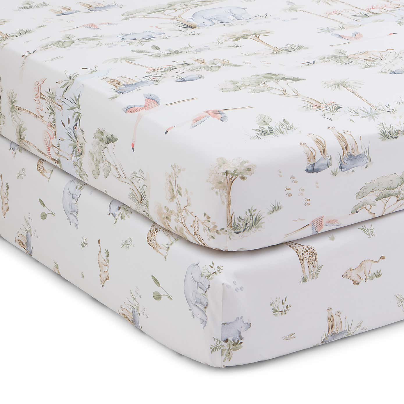 Pack of 2 Savannah 100% Cotton Fitted Sheets
