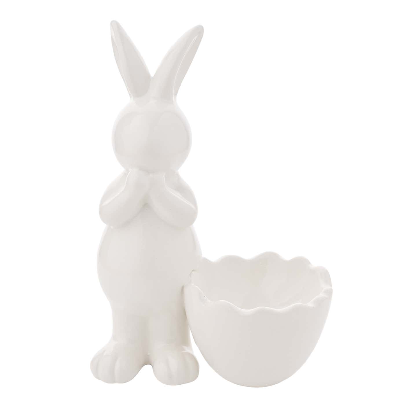Eggs traordinary Gifting Company White Porcelain Standing Bunny Ornament