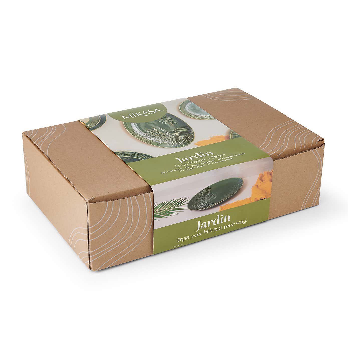 Mikasa Jardin Green Oval Stoneware Serving Platter