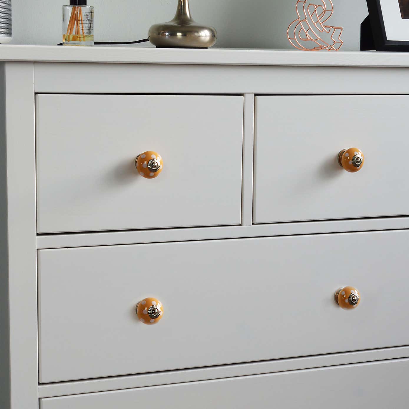 Pack of 6 Nicola Spring Spotted Round Drawer Knobs