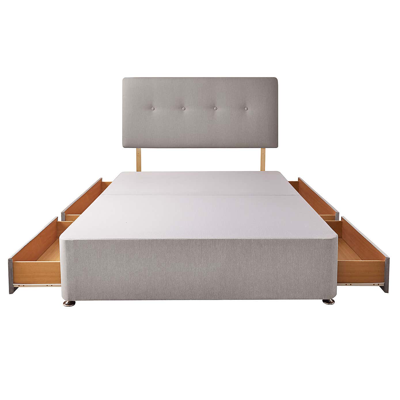 Silentnight 2 Drawer Divan Bed With Fabric Francisco Headboard