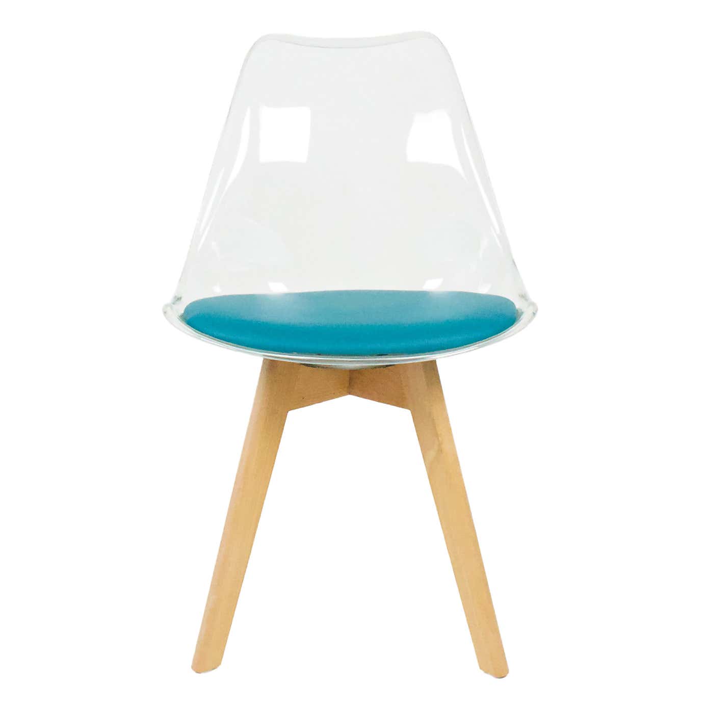 Fusion Living Soho Clear Plastic Dining Chair with Squared Legs