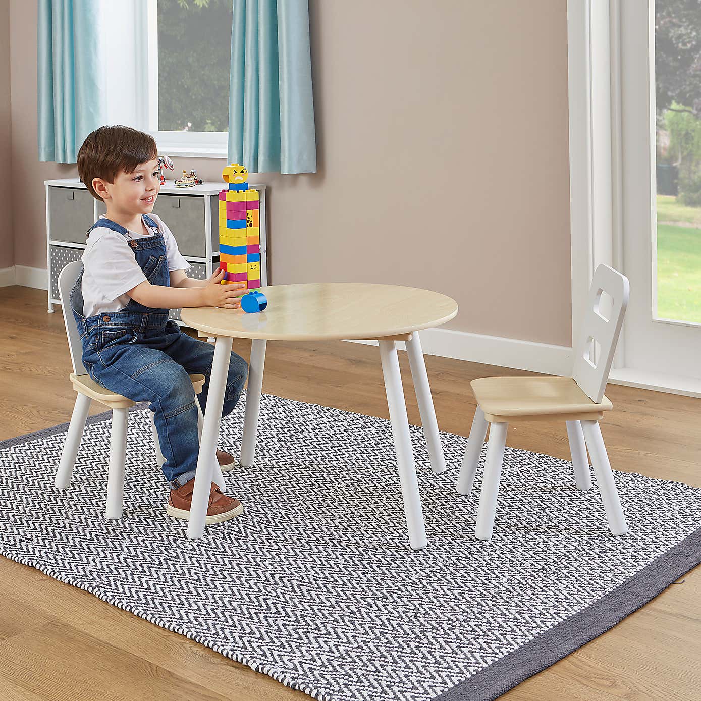 Liberty House Kids Round Table And Two Chairs Set