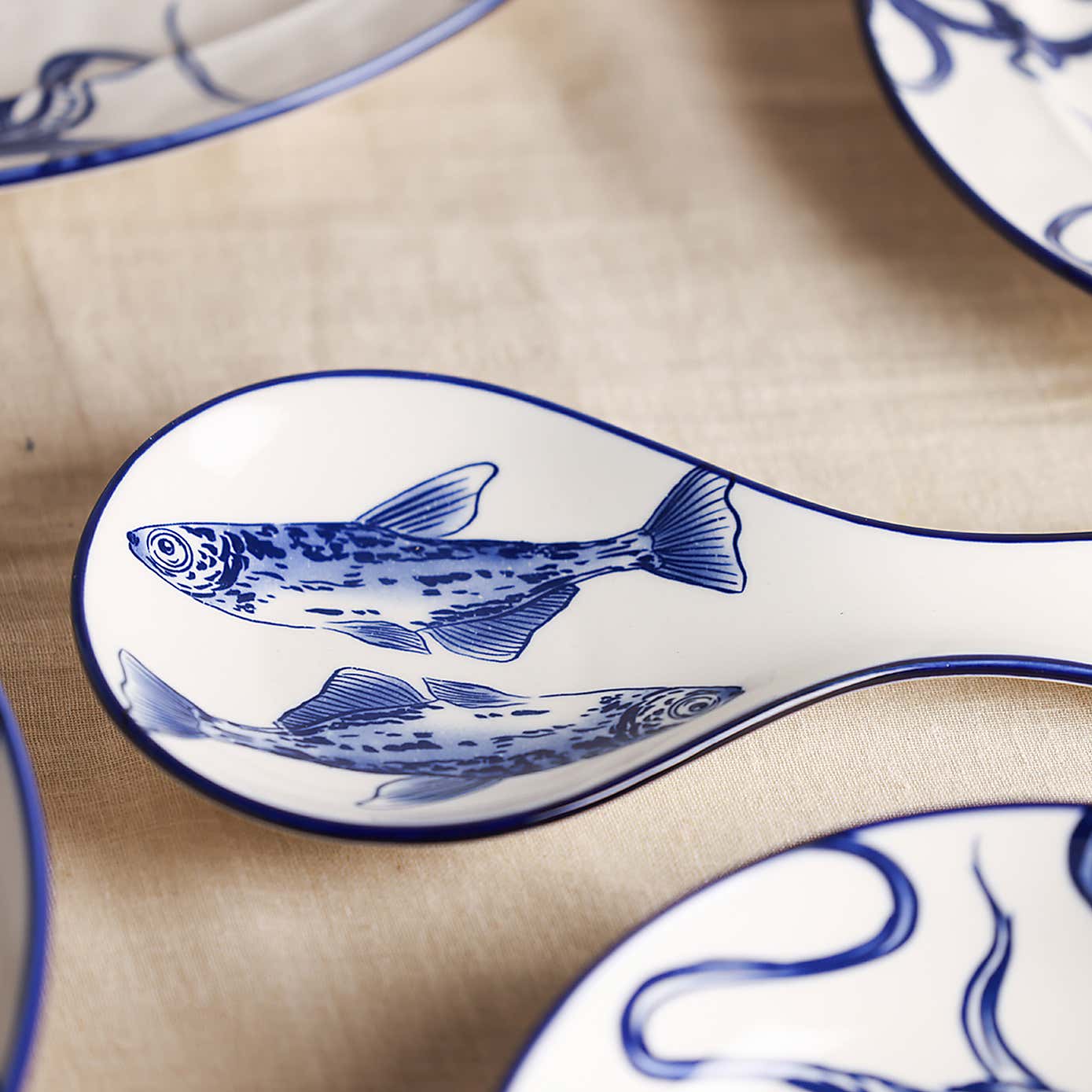 Hestia Set of 4 Fish Tapas Plate Spoon Rest