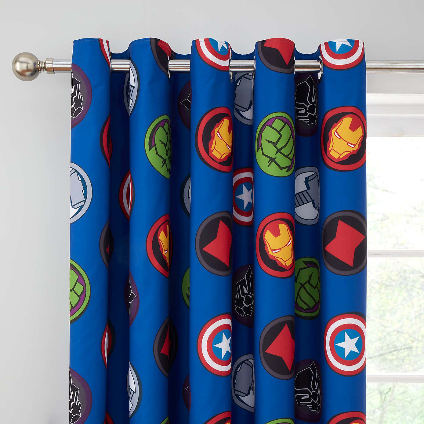Disney Marvel Logo Blackout Eyelet Curtains