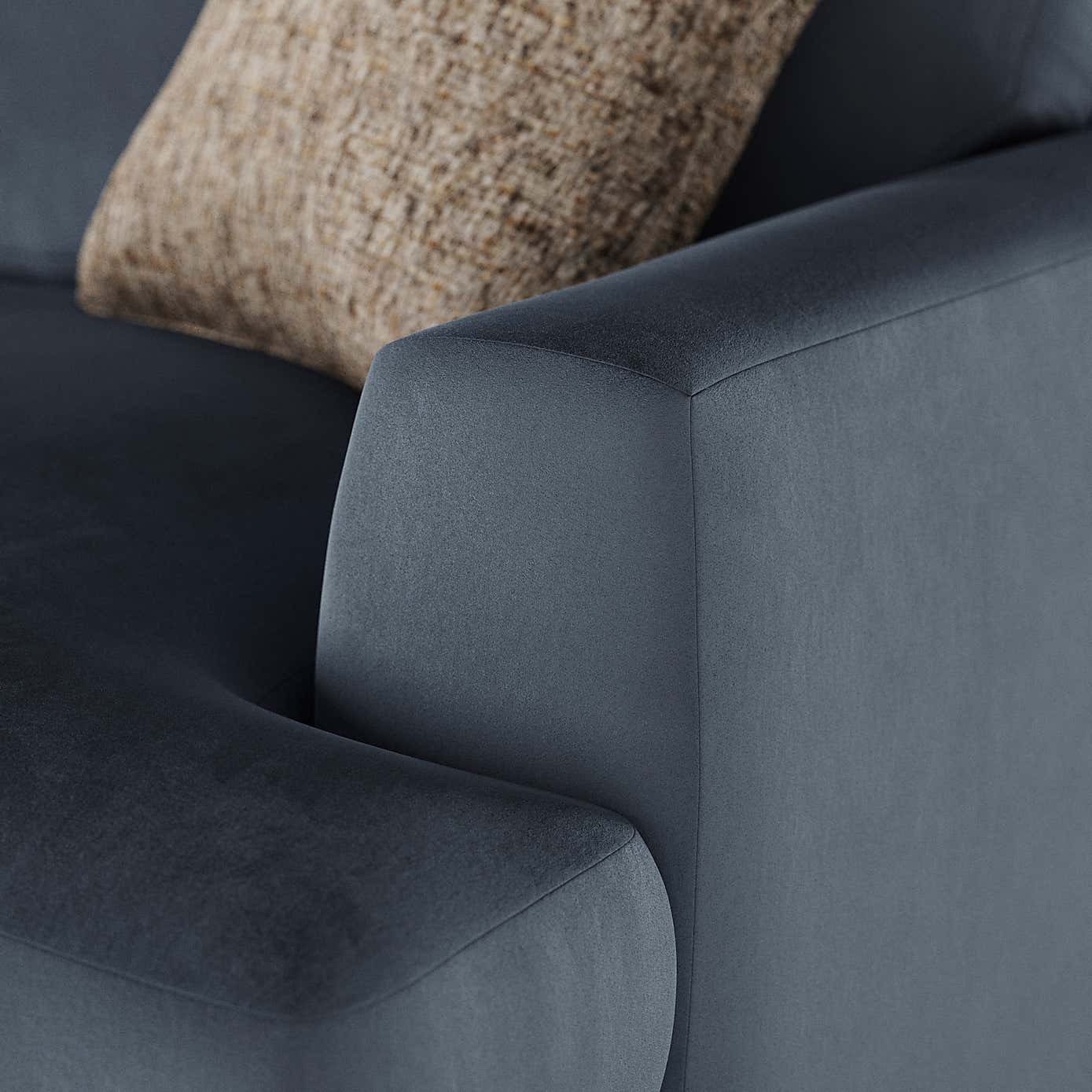 Lawson Matte Plush Velvet 3 Seater Sofa