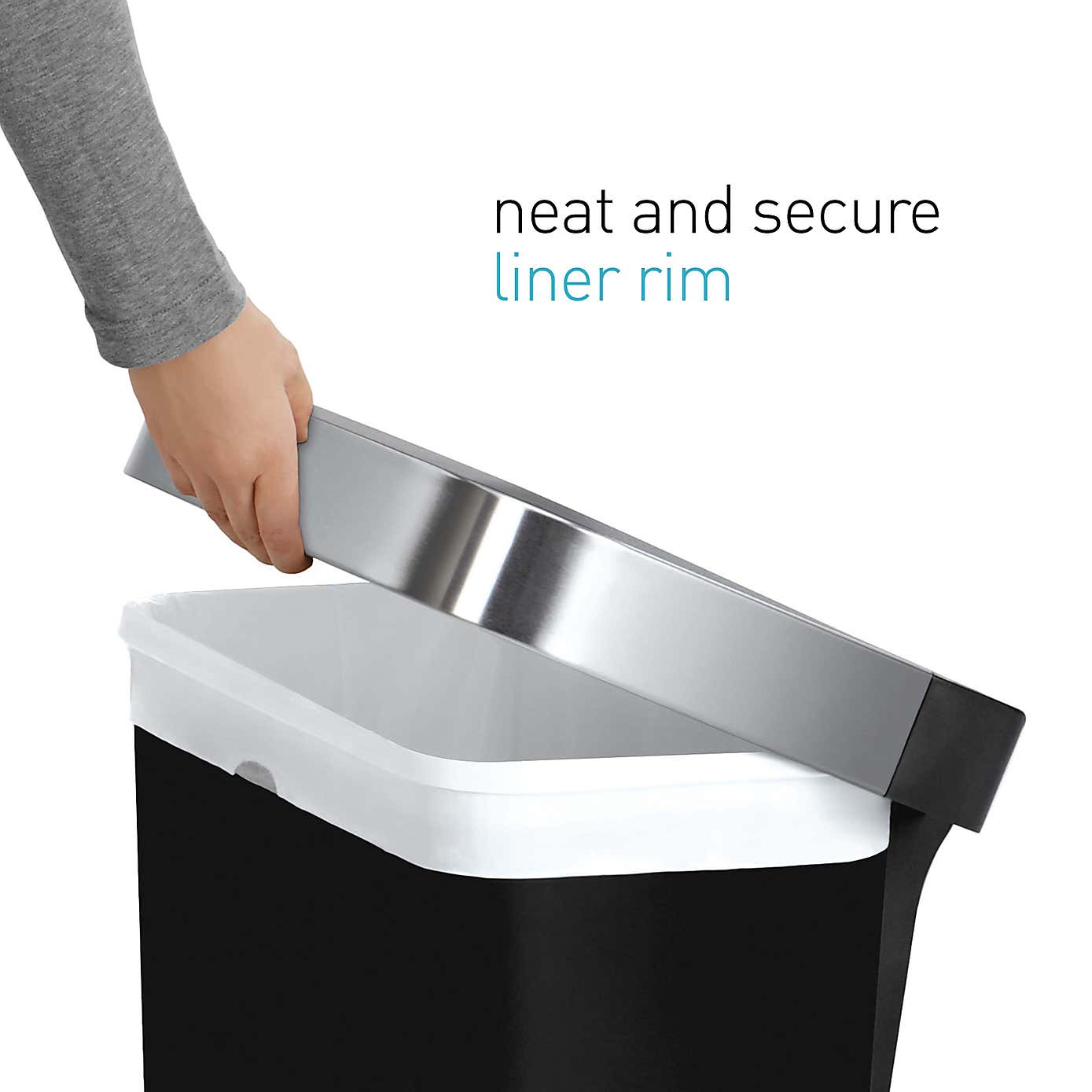 simplehuman 45 Litre Plastic Pedal Bin With Liner Pocket