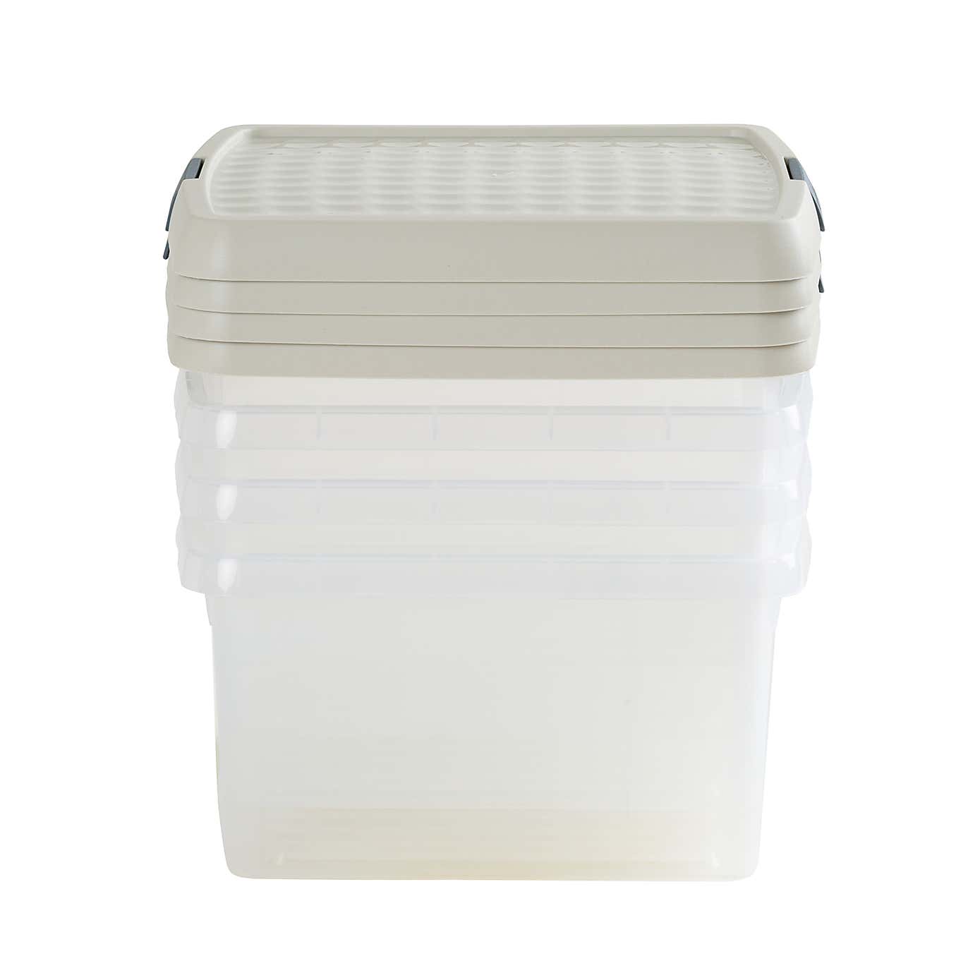 Wham Clip Pack of 4 Square Storage Boxes With Lids