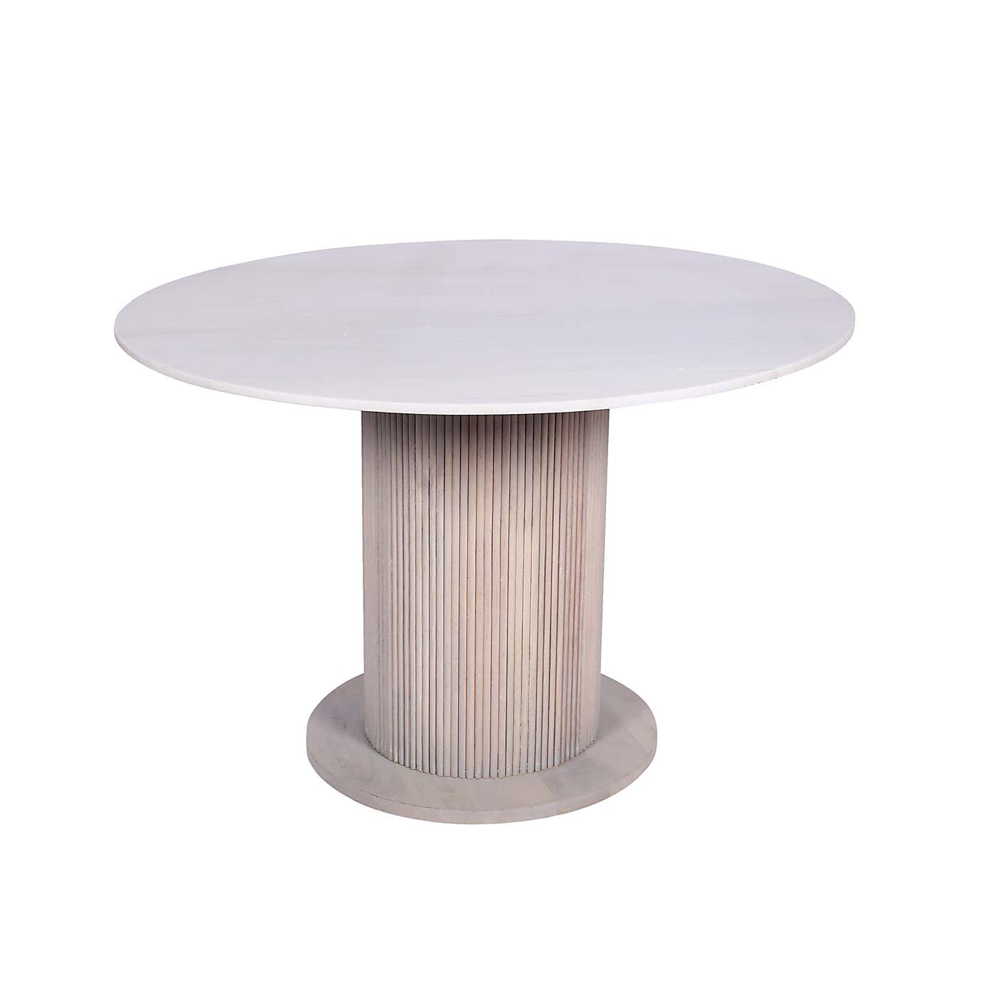 Indus Valley Cleo Round 4 Seater Dining Table with 4 Cleo Dining Chairs