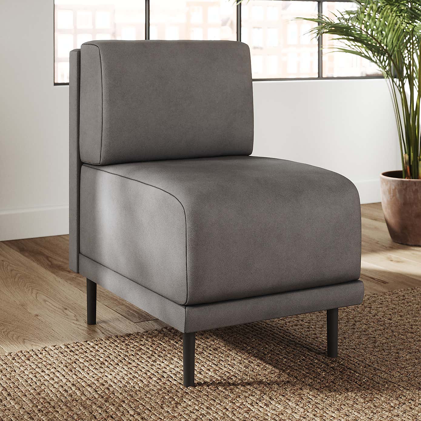 Mae Small Dining Bench, Faux Leather