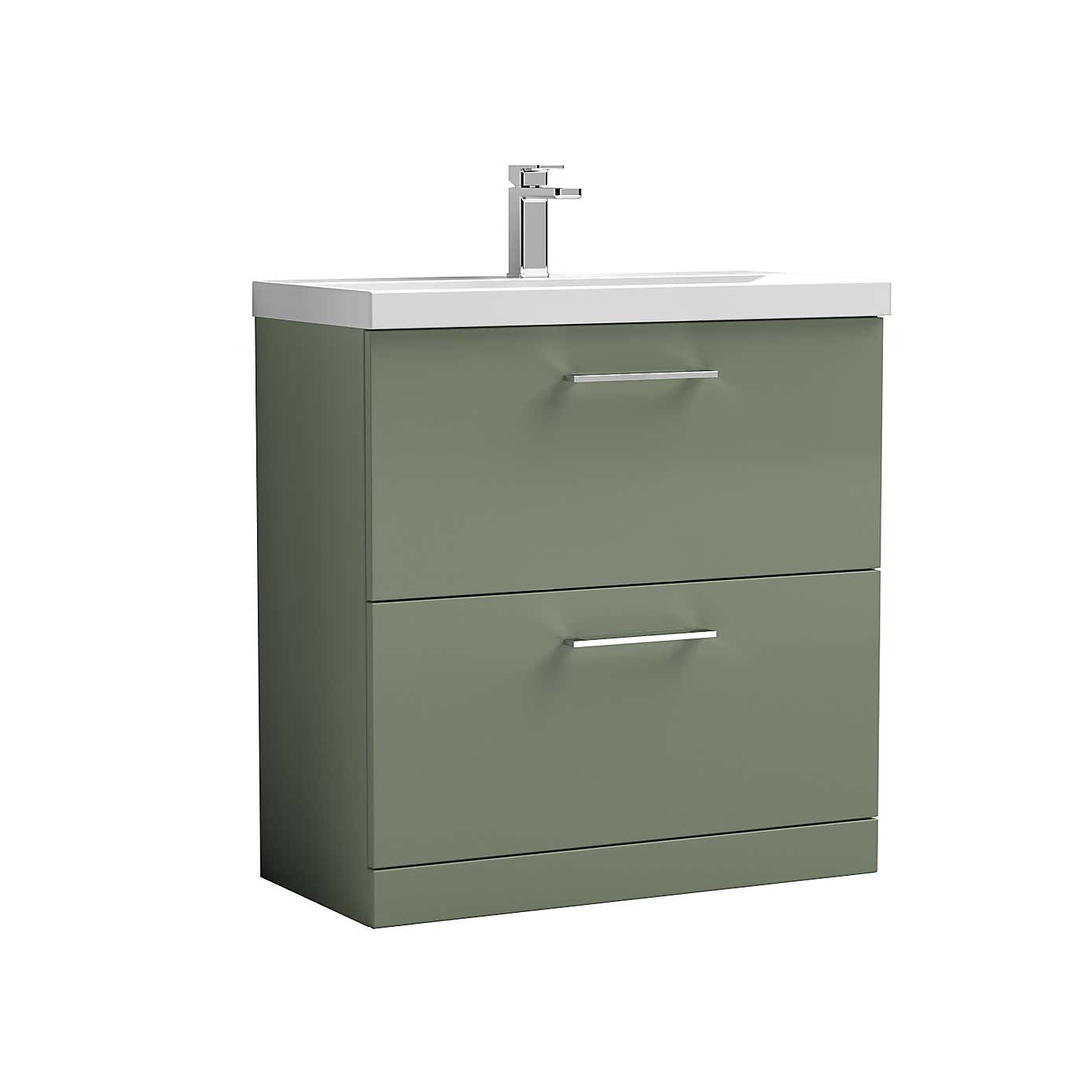 Arno Floor Standing 2 Drawer Vanity Unit with Basin
