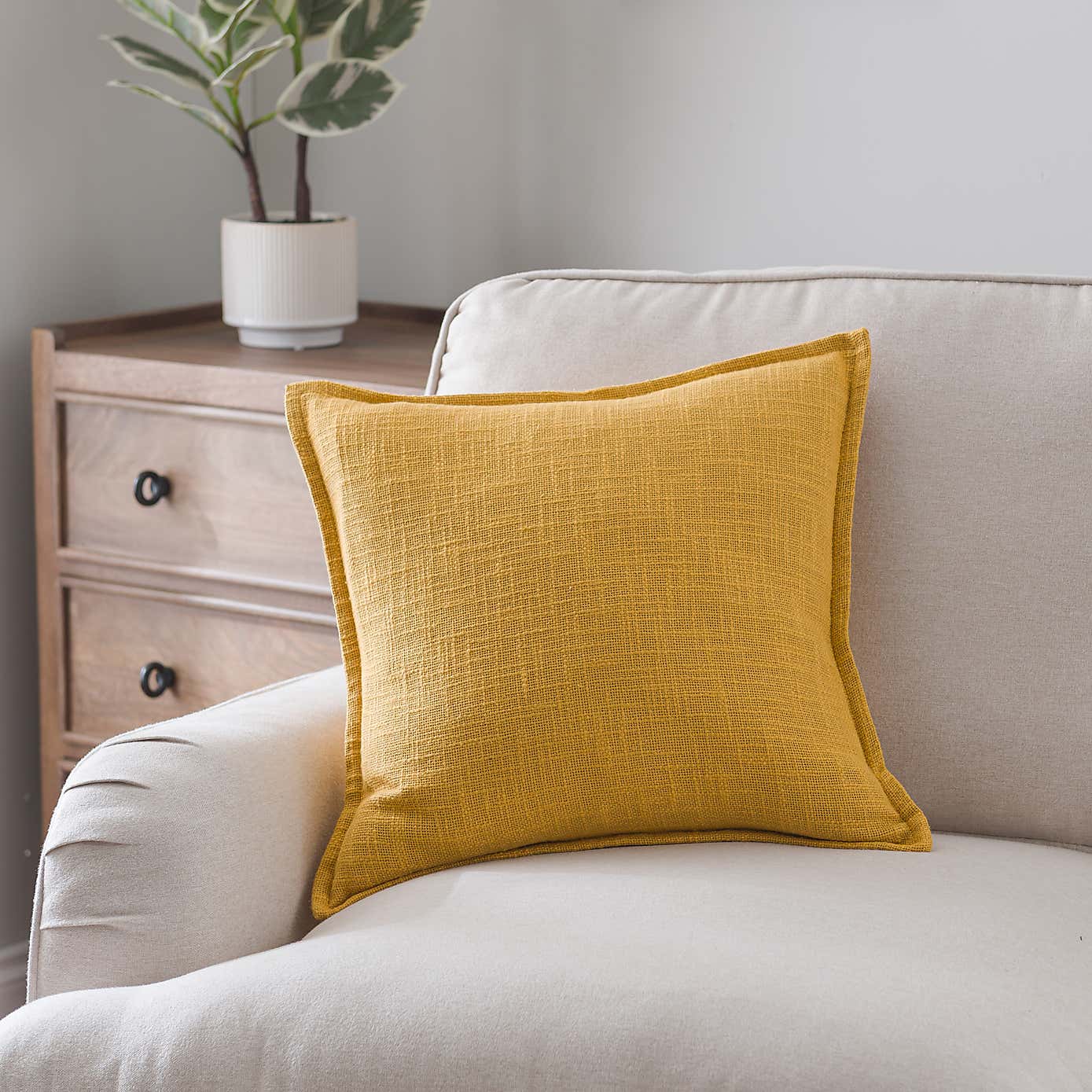 Westcott Cotton Velvet Slub Square Cushion