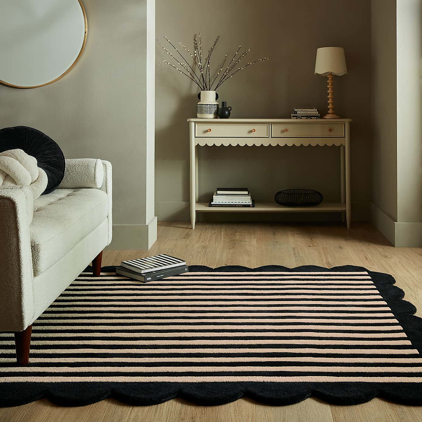 Milo Scallop Yellow Wool Rug